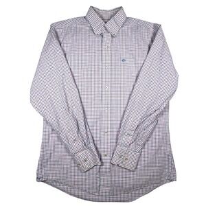 Southern Tide Mens Small Blue Pink Check Long Sleeve Button Down Shirt Skipjack